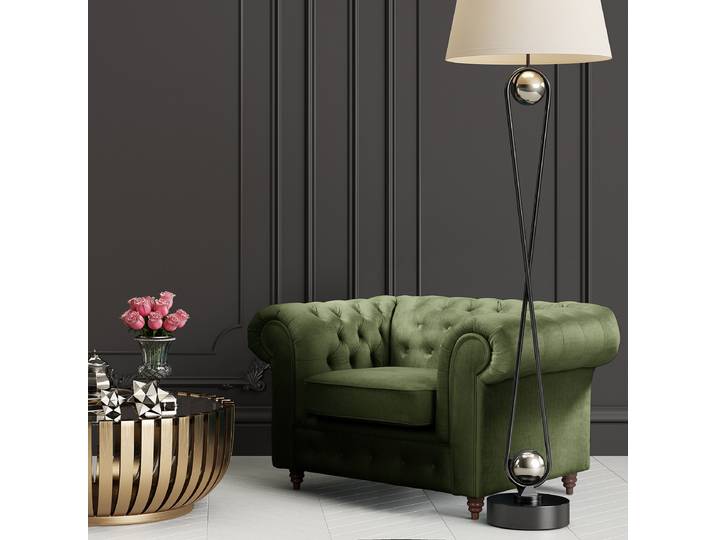 Fauteuil Vert Microfibre Valeria 128 x 75 x 91cm