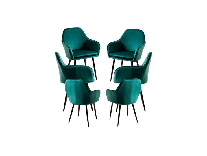6er Set Stühle Chic Black - Vert