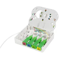 LogiLink FTTH Anschlussbox 4x SC APC mit 20 m Glasfaserkabel