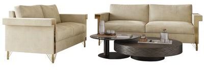 Craft Porch CraftPorch Glam Velvet Upholstered 2-Piece Living Room Set