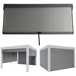 Seitenwand für Pergola HWC-L46, Pavillon Rollo Ersatzseitenwand, Stoff/Textil sturmfest 3x4m ~ anthrazit