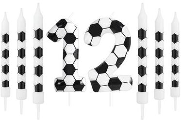 Inspired Living Soccer Birthday Candles Set 7 Pieces Football Cake Candles For Sports Theme Birthday Parties 12