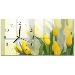 WANDUHR aus Glas 60x30 cm - Tulpen