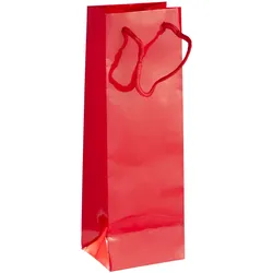 10 Flaschentasche, 12 x 36 x 10 cm rot, Lackpapier