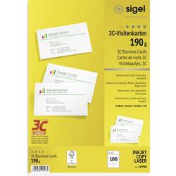 Sigel LP790 Bedruckbare Visitenkarten, glatte Kanten 85 x 55 mm Hochweiß 100 St. Papierformat: DIN A4