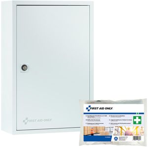First-Aid-Only Verbandschrank 1020113157, hängend, DIN 13157, für Betriebe, abschließbar, weiß, aus Stahl, 30 x 46 cm