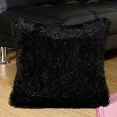 Smart Shopping Spot Soft Plush Velvet Cushion Cover Luxurious Fluffy Sofa Pillow Case For Cozy Home Decor black