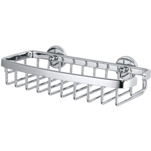 Tesa Duschablage Aluxx 40207, verchromt, zum Kleben, Duschkorb, aus Aluminium, 22 x 5 cm