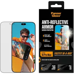 PanzerGlass Anti-reflective Armor Screen Protector (1 Stk., Apple iPhone 18 Pro Max), Smartphone Schutzfolie, Transparent