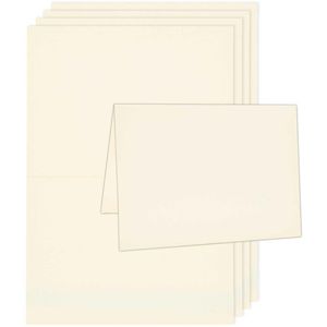 Rico-Design Faltkarten Luxery, 220g/m², creme, 10,5 x 14,8 cm (A6), blanko, 50 Karten
