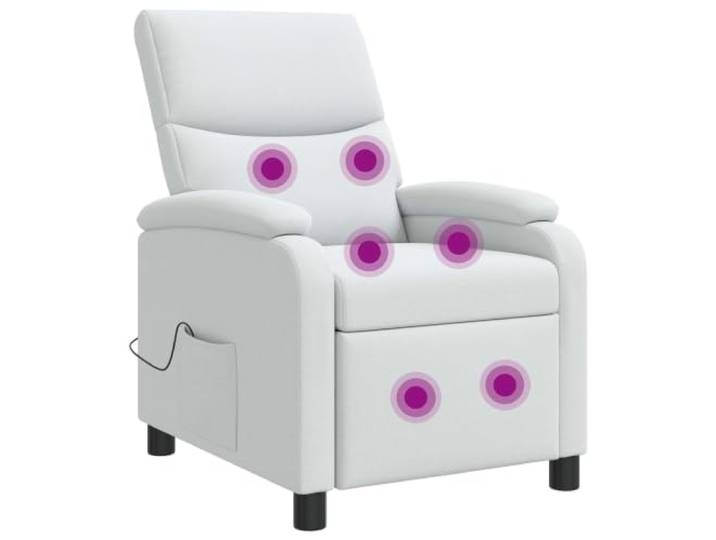 Massage Relaxsessel Weiß Stoff Verstellbar 115°-160° Metall-und-Holzwerkstoff-Rahmen,Schaumstoff-Füllung,feuchtes Tuch reinigen,Wohnzimmer,Büro