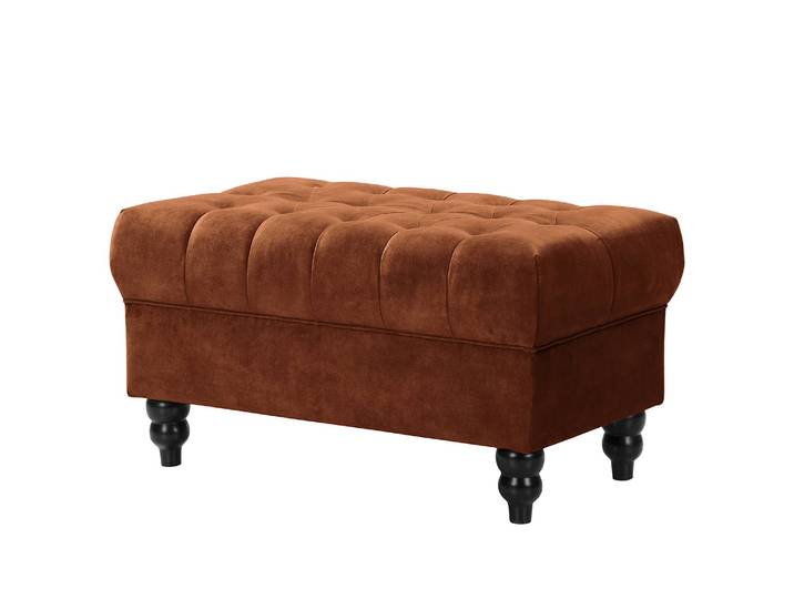Repose-pieds Lovis 90 x 49 x 51cm Marron Velours Tomi: Marron