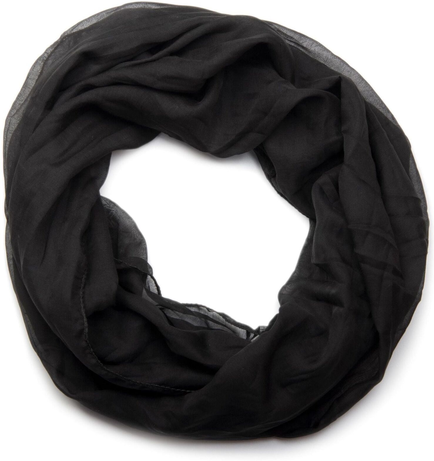 Loop STYLEBREAKER "Seidiger unifarbener Loop", Damen, schwarz, Obermaterial: 100% Viskose CV., Modisch, Modetücher Loop