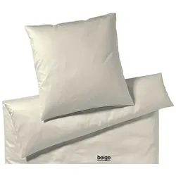 Elegante Bettwäsche Solid - 155x220 cm + 80x80 cm	beige