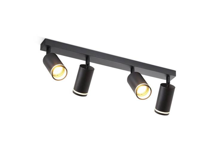 ZMH Strahler Empathie 4-flammig 58/5/17 cm, Schwarz, Metall, Gu10, 5x17x58 cm, Lampen & Leuchten, Innenbeleuchtung, Spots & Strahler, Deckenspots