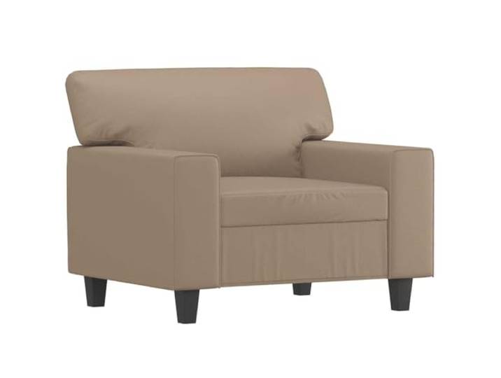 GHVBNMF Sessel Cappuccino Braun Kunstleder Polstersessel Metall 60cm Stabiler Fernsehsessel mit weicher Polsterung und Armlehne für Wohnzimmer oder Schlafzimmer. Leicht feucht abwischbar.