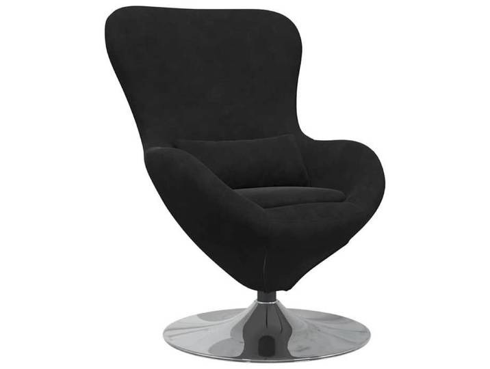 FAFA-NEUF*Chaise Oeuf - Confortable - Accoudoirs - Velours Noir Europ#45552