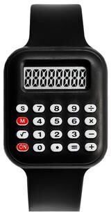 Fusion Finds Calculator Watch Digital Kids Watch With LED Backlight Date Alarm Rubber Strap For Boys & Girls black