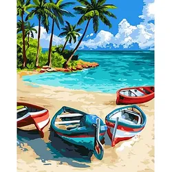 Malen nach Zahlen "Fischerboote", 30 x 40 cm