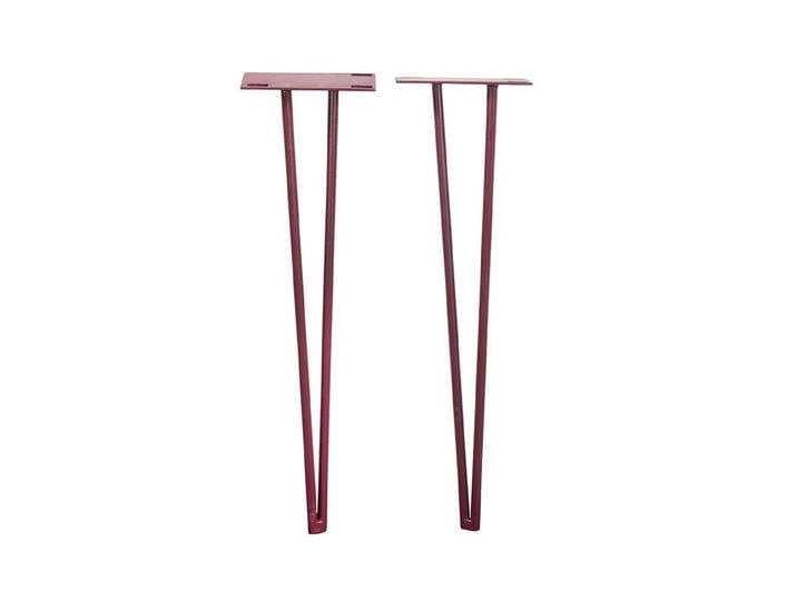 Tischhelden Tischbein Tischbeine Pin Metall dunkelrot 4er Set