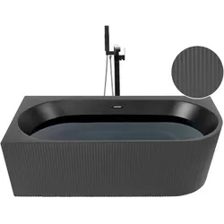 ECKBADEWANNE 80x170x60 cm schwarz Gocta