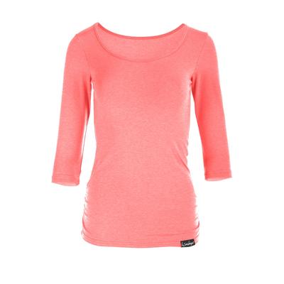 3/4-Arm-Shirt WINSHAPE "WS4", Damen, Gr. S, rot (neon coral), 48% Baumwolle, 48% Polyester, 4% Elasthan, Rundhals, Shirts 3/4-Arm-Shirt