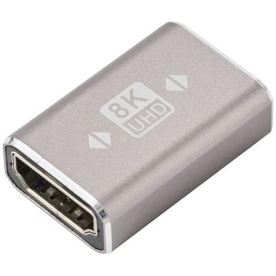 SpeaKa Professional SP-11301992 HDMI Adapter [1x HDMI-Buchse - 1x HDMI-Buchse] Grau UHD 8K @ 60 Hz, UHD 4K @ 120 Hz Aluminium-Stecker