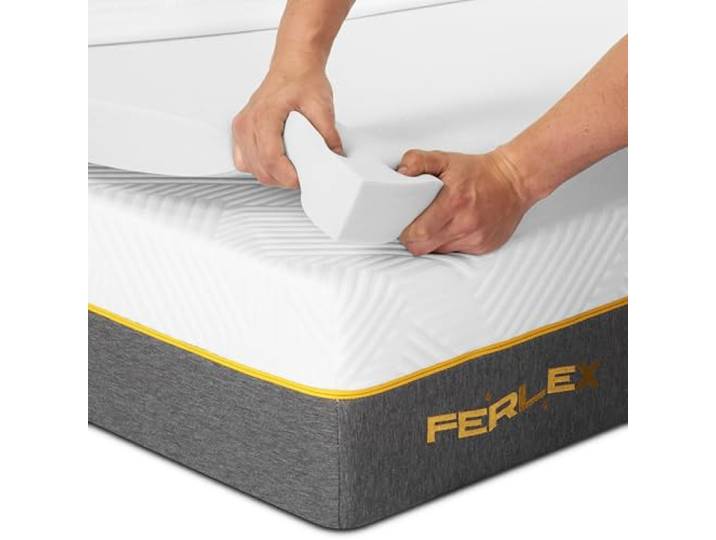Ferlex Viskoelastische Matratzenauflage, 7 cm, 140 x 200 cm, Matratzenauflage ohne Bezug, Topper für Matratze und Sofa