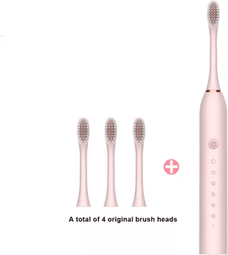 Inspire Curations USB Electric Toothbrush For Adults IPX7 Waterproof Sonic Toothbrush With 6 Cleaning Modes pink