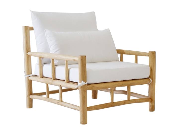 Loungesessel Garda natur/weiss Teak