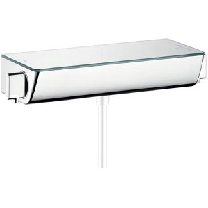 hansgrohe Duscharmatur Ecostat Select, 13161000, verchromt, mit Thermostat, aus Messing & Glas, zur Aufputz-Montage