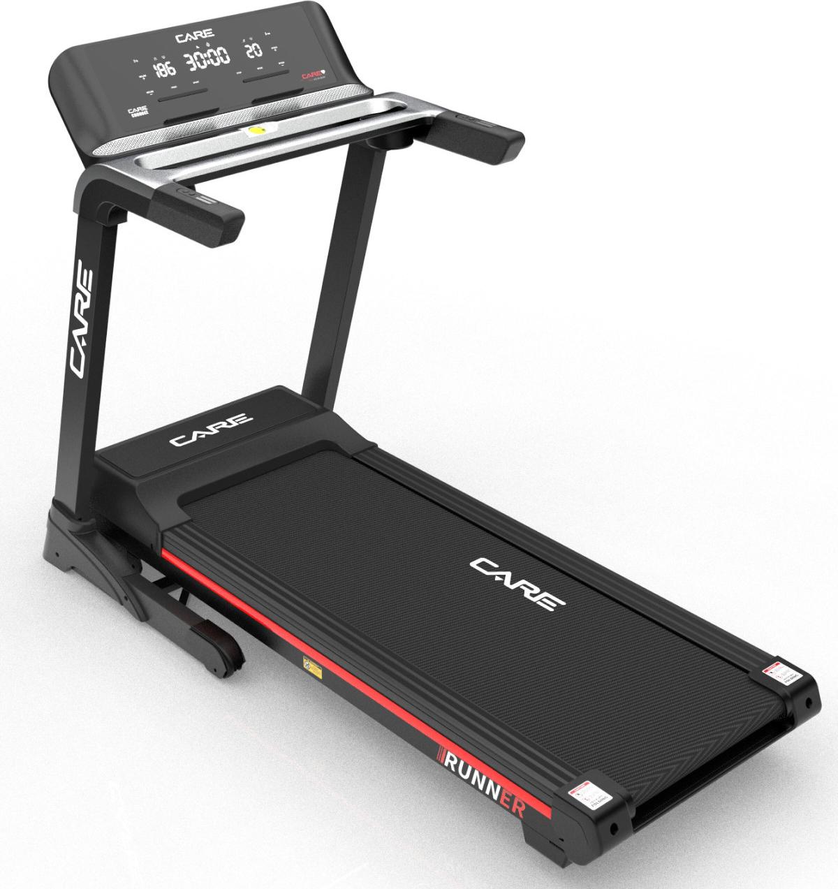 CARE CLUB RUNNER TFT - Professionelles Laufband - Höchstgeschwindigkeit 25 km/h - 8 Programme - Motorisierte Steigung - Multimediadisplay - Einsatz im Fitnessstudio oder zu Hause