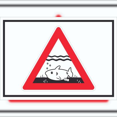 HB-Druck Achtung Laichzeit Laichschonbezirk Symbol Schild A6 (105x148mm)