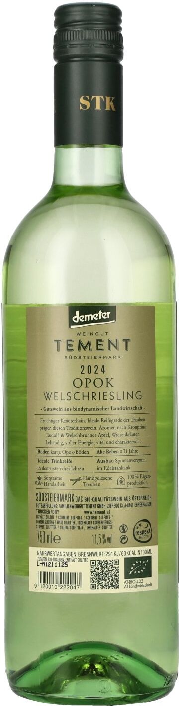 Tement Welschriesling Opok Südsteiermark DAC 2024 11,5% Vol. 0,75l