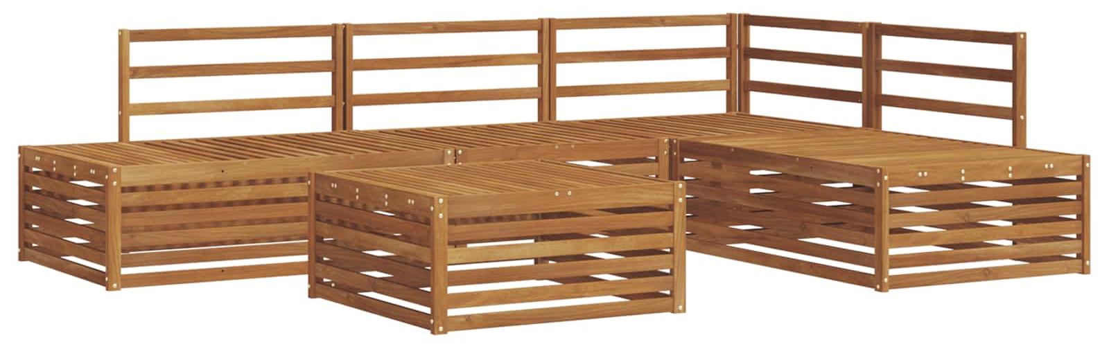 vidaXL Outdoor-Sofagarnitur 5 Stück Natur Massivholz Akazie