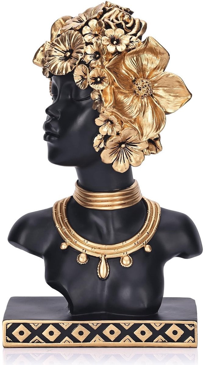 Omgoods Vintage Afrikaanse Vrouwen Beeldje voor Decoratie