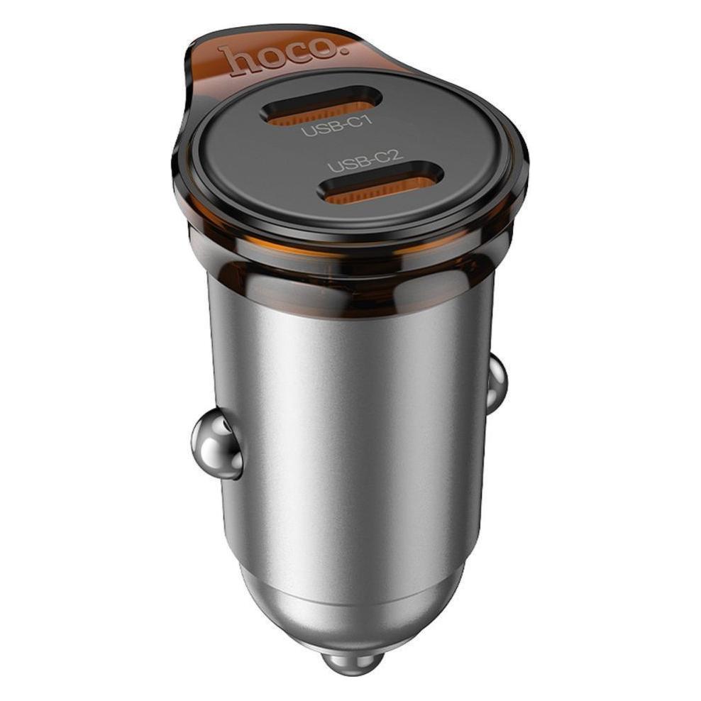 Hoco Auto charger car charger 2 x Type C PD QC3.0 45W NZ16B metal gray (54561450)