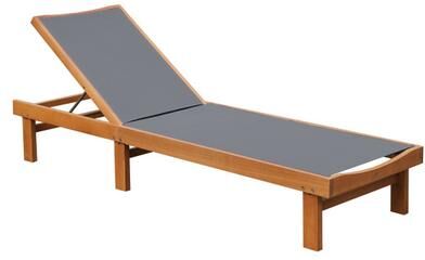 Costway 5-Postion Backrest Adjustable Outdoor Wood Chaise Lounge Chair-2