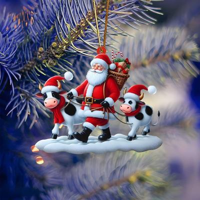 PRiME Tree Hanging Ornaments Cartoon, Christmas Tree Pendant Flat Acrylic, New Year Christmas Gifts, Holiday Home Decor puppy