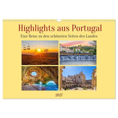 Highlights aus Portugal (Wandkalender 2027 DIN A3 quer), CALVENDO Monatskalender