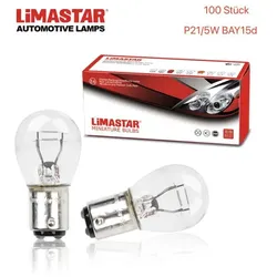 100 Stück 12V 21/5W BAY15d P21/5W Glühlampe Glühbirne Lampe Autolampe
