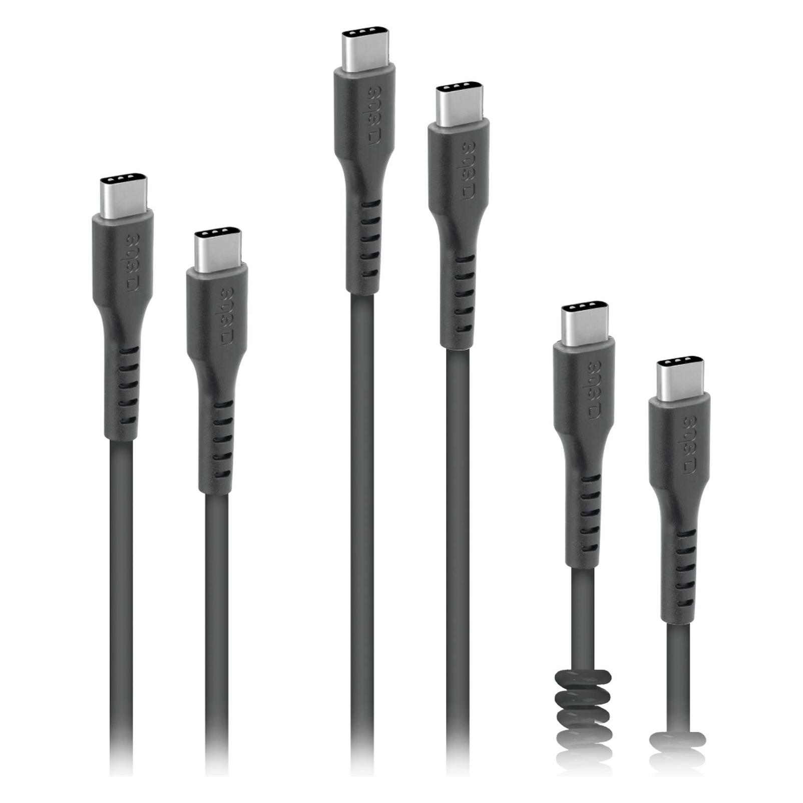 SBS USB-C--Lade- und Datenkabel-Kit (2 m, USB 3.2 Gen 1) (TEKITCC3IN1K)
