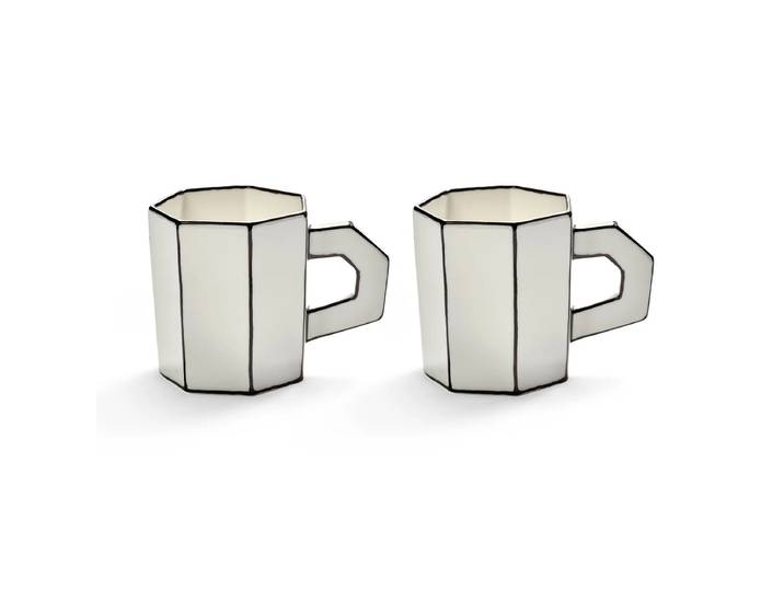 Serax - Carte Blanche Teetasse, 300 ml, weiss / schwarz (2er-Set)