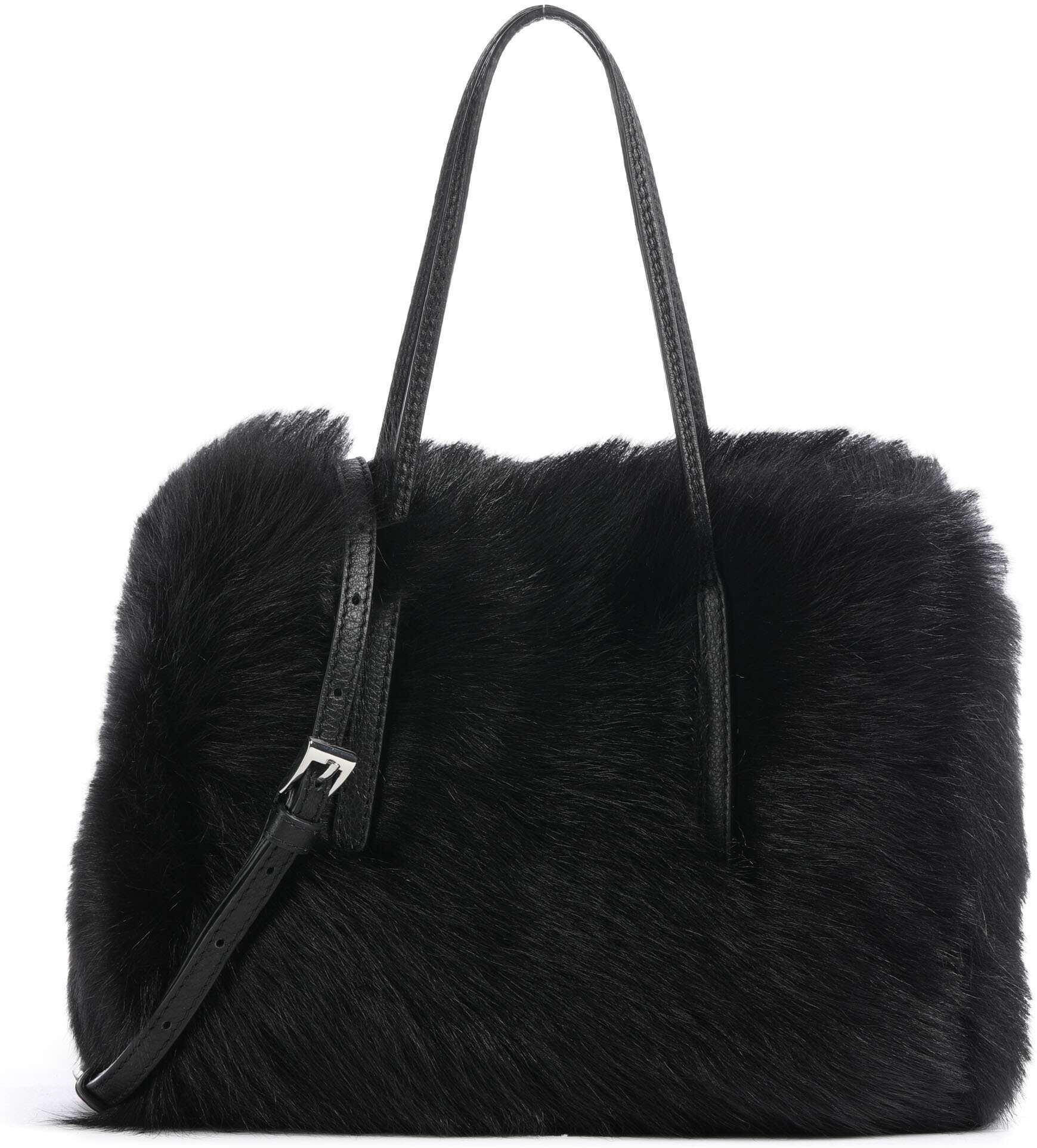 Abro Shearling Noelle Handtasche, schwarz