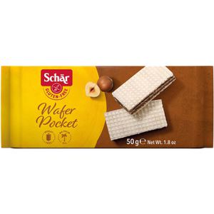 Schär Waffeln Wafer Pocket, Waffelschnitte, glutenfrei, mit Haselnusscreme, 50 g