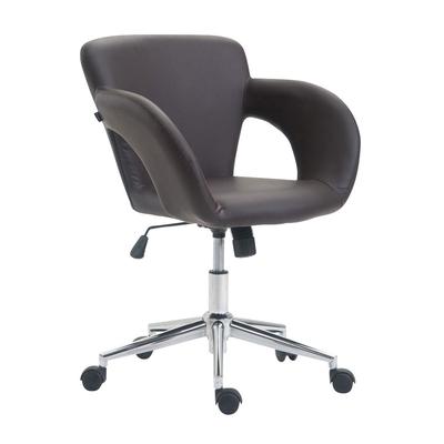 Décoshop26 - Brauner Bürostuhl aus Kunststoff mit höhenverstellbaren Armlehnen BUR10344