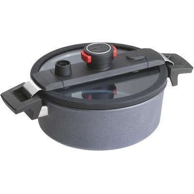 Dampfgartopf WOLL "MADE IN GERMANY - Active-Lite", grau (anthrazit), H:9cm Ø:24cm, Töpfe, Dampfkochtopf, incl. Active Lite Deckel, Induktion