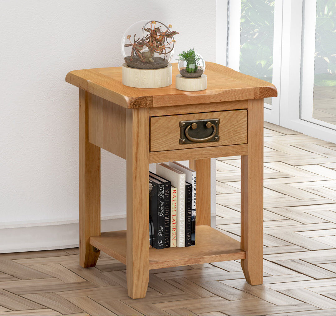Alpen Home Eldred Four Leg Rectangular Side Table Brown 45cm H X 36cm W X 36cm D