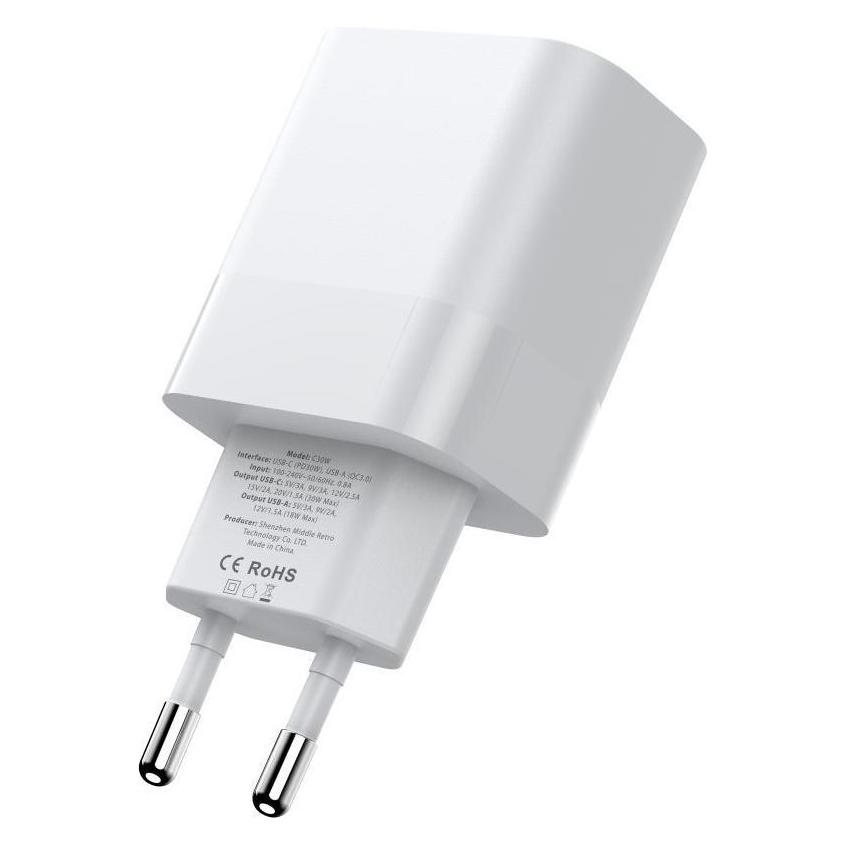 Tech-Protect Download 1x USB-A 1x USB-C 3 A (9589046926792) (30 W, 2 Ports) (9589046926792)