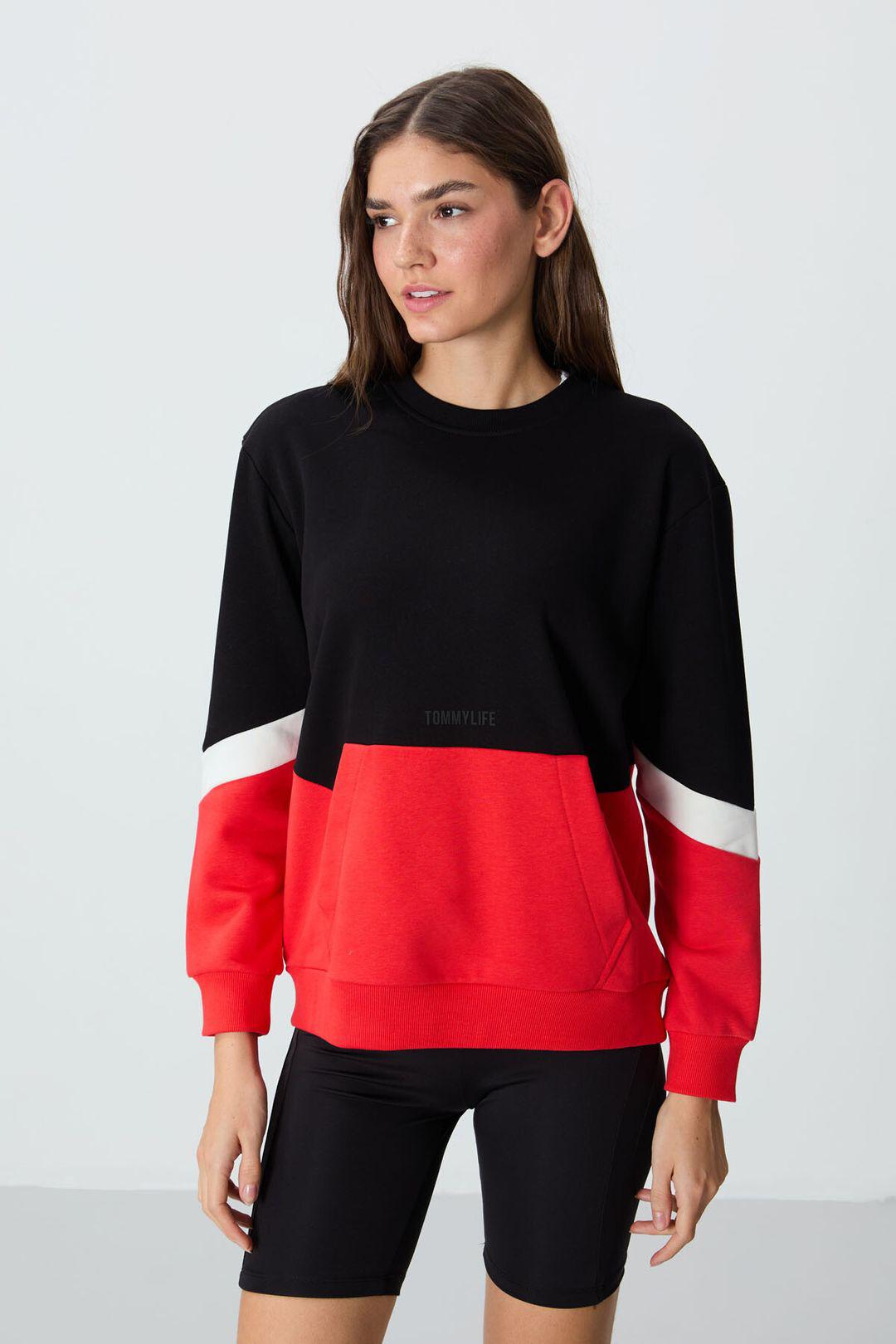 Oversized Kleurgebroken Crewneck Sweatshirt